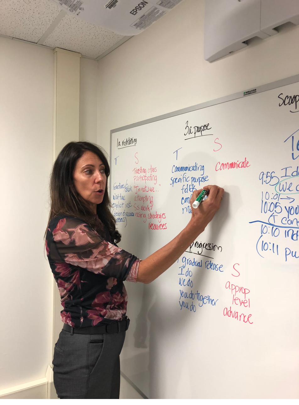Amy facilitating an AI in K-12 leadership session